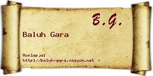 Baluh Gara névjegykártya